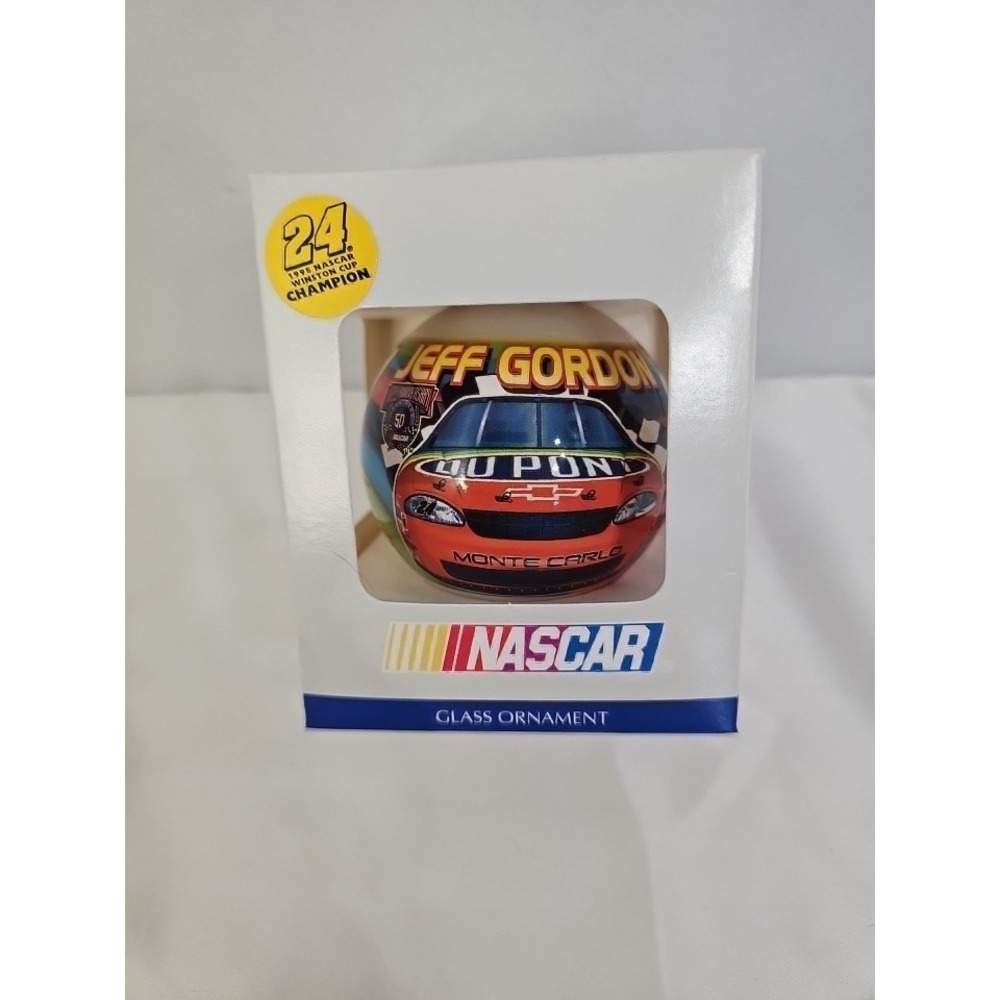 NIB Nascar Jeff Gordon 1998 Winston Cup Champion Glass Ornament